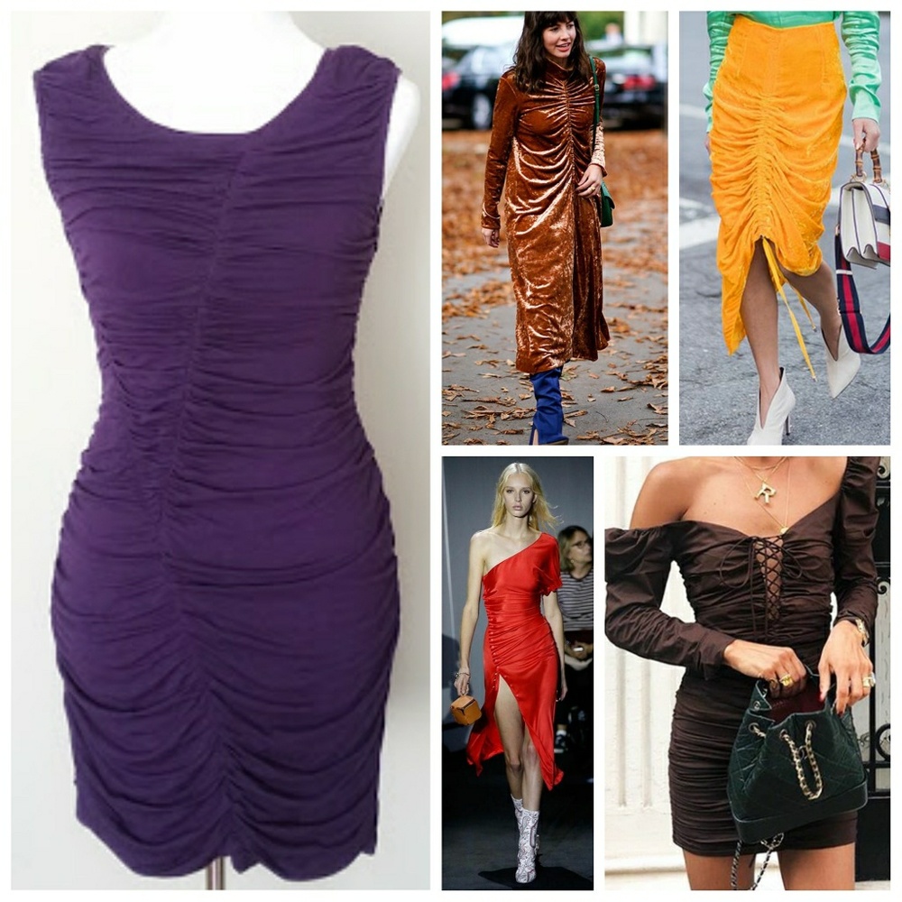 Purple Ruched Dress - Picture 2 of 7